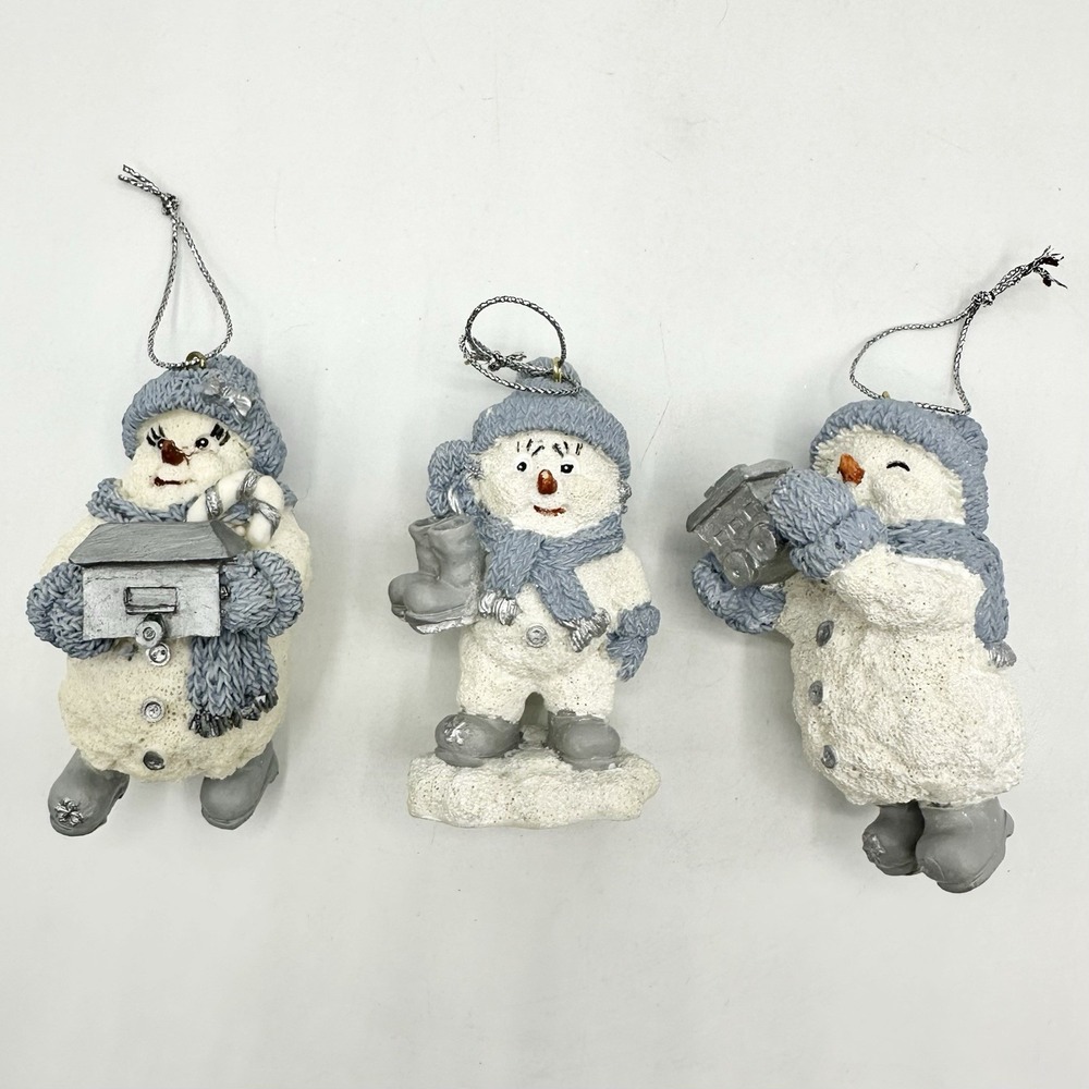 Encore Snow Buddies Lot Of Christmas Ornaments Skatin Train Chest Birdhouse 1999